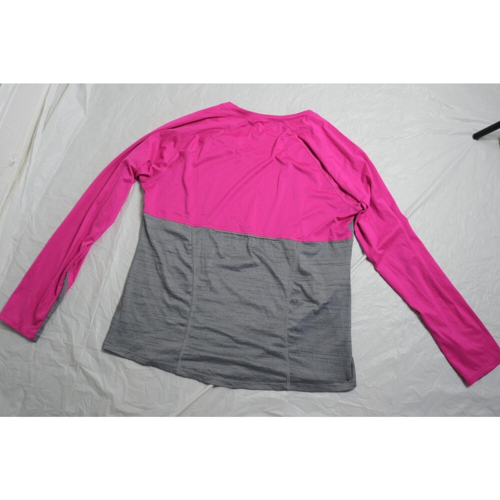 RBX Women's XL Performance Activewear Top Long Sleeve Pink Gray Raglan Wicking - Picture 3 of 7
